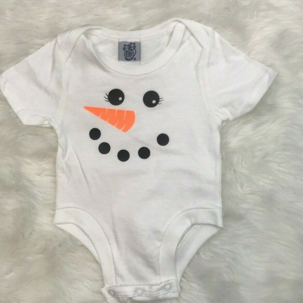 Baby One Piece Bodysuit 6 Month Snowman Snowgirl